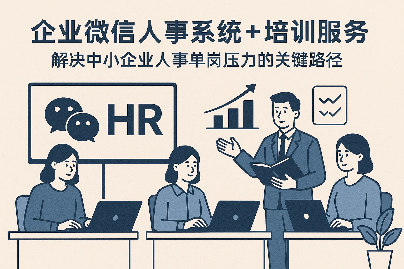 企业微信人事系统+培训服务:解决中小企业人事单岗压力的关键路径