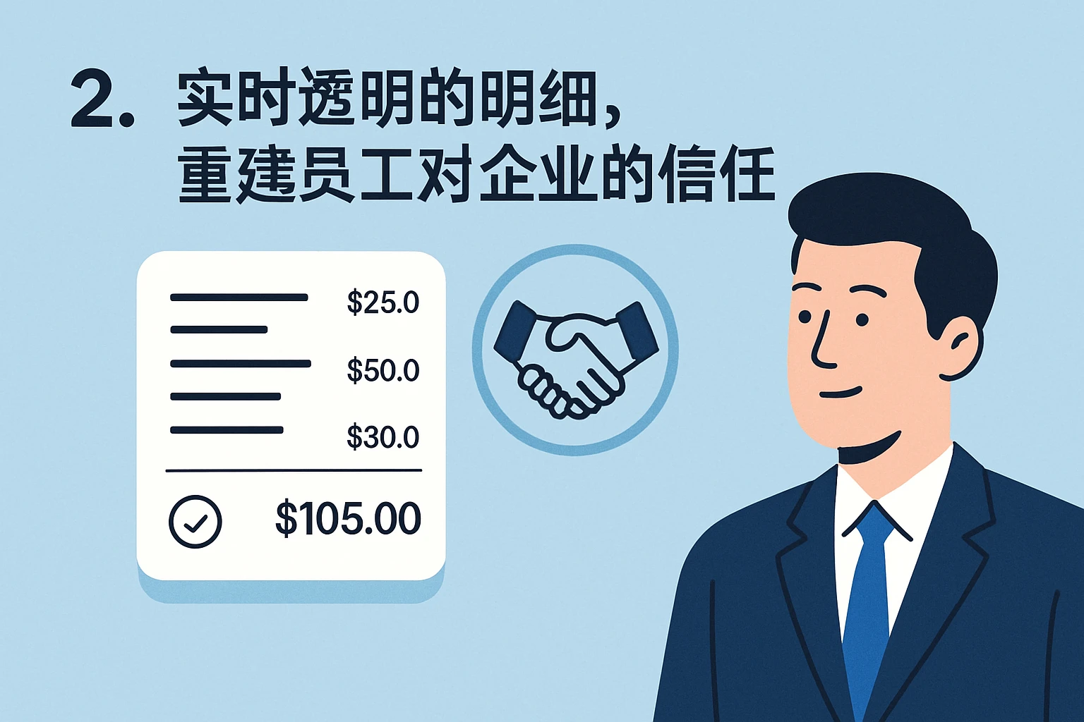 2. 实时透明的明细,重建员工对企业的信任