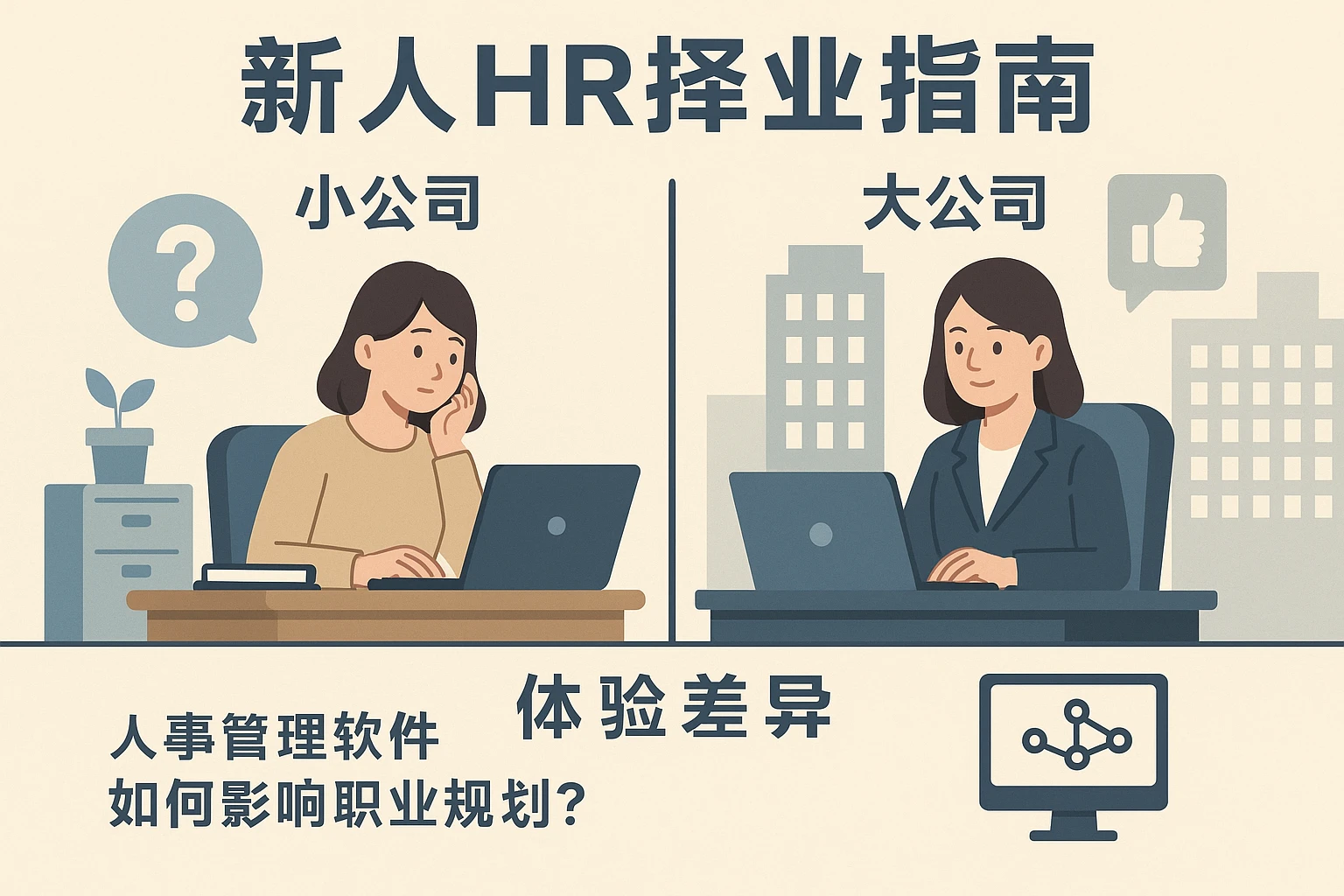 新人HR择业指南:小公司vs大公司体验差异,人事管理软件如何影响职业规划?