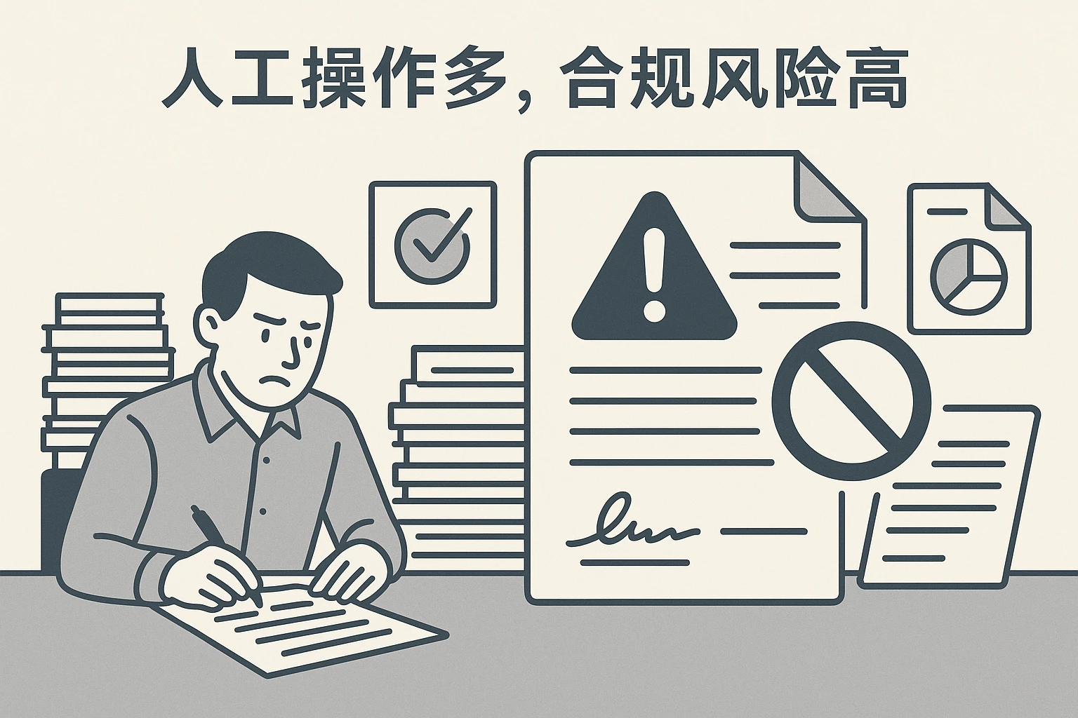 2. 人工操作多,合规风险高