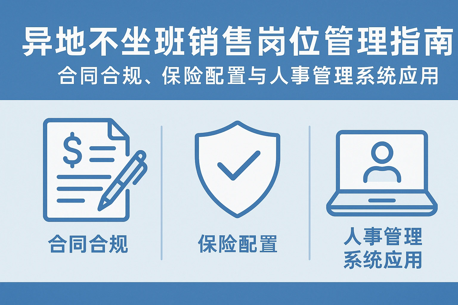 异地不坐班销售岗位管理指南：合同合规、保险配置与人事管理系统应用
