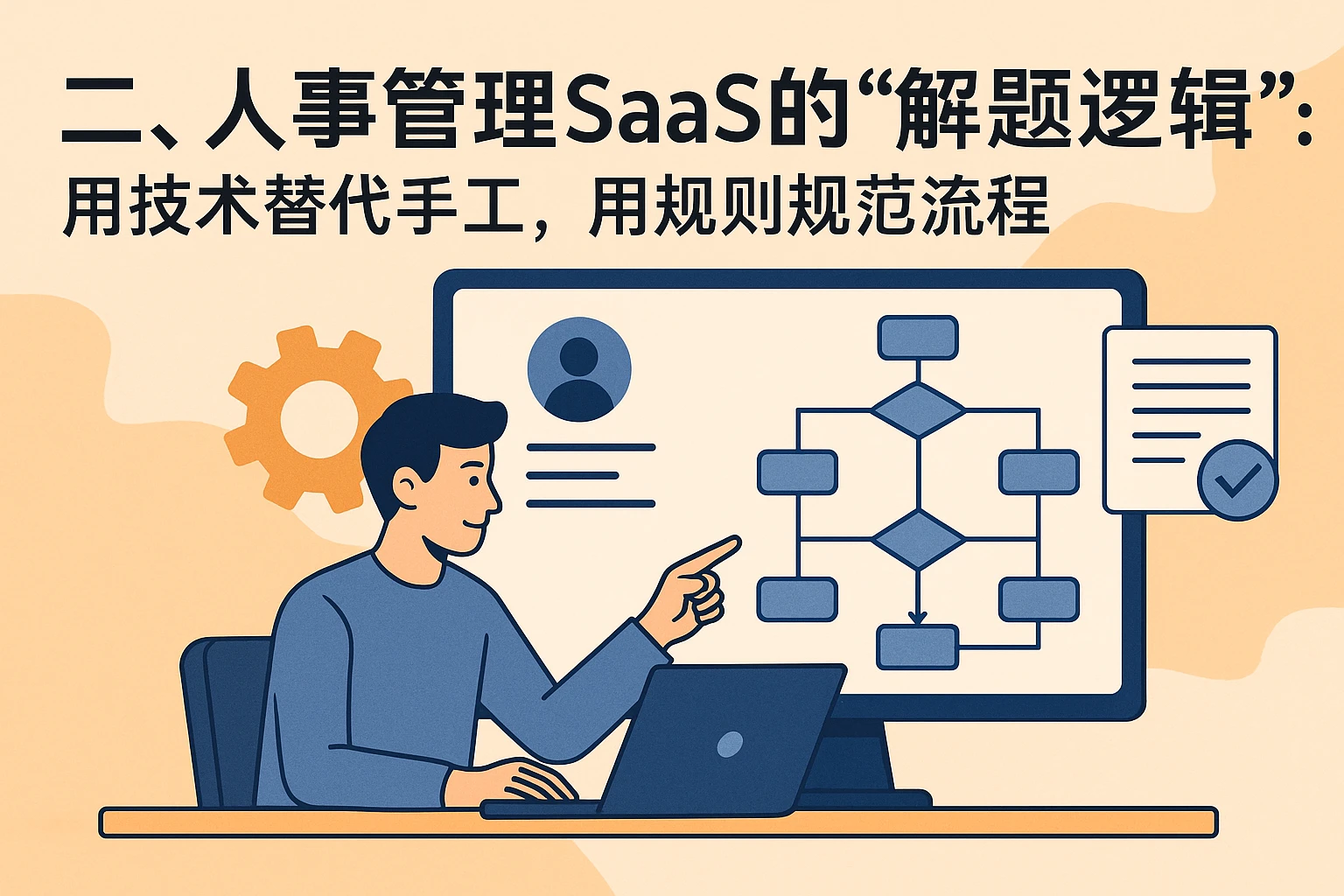 二、人事管理SaaS的“解题逻辑”:用技术替代手工,用规则规范流程