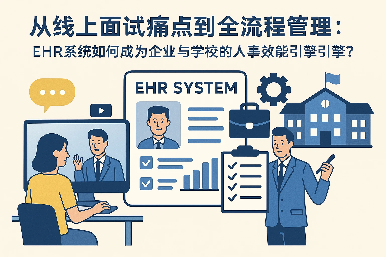 从线上面试痛点到全流程管理：EHR系统如何成为企业与学校的人事效能引擎？