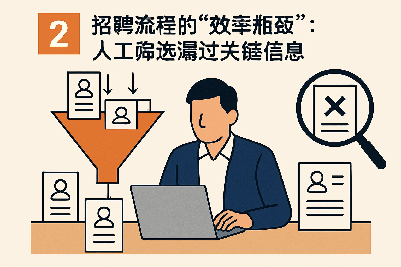 2. 招聘流程的“效率瓶颈”:人工筛选漏过关键信息