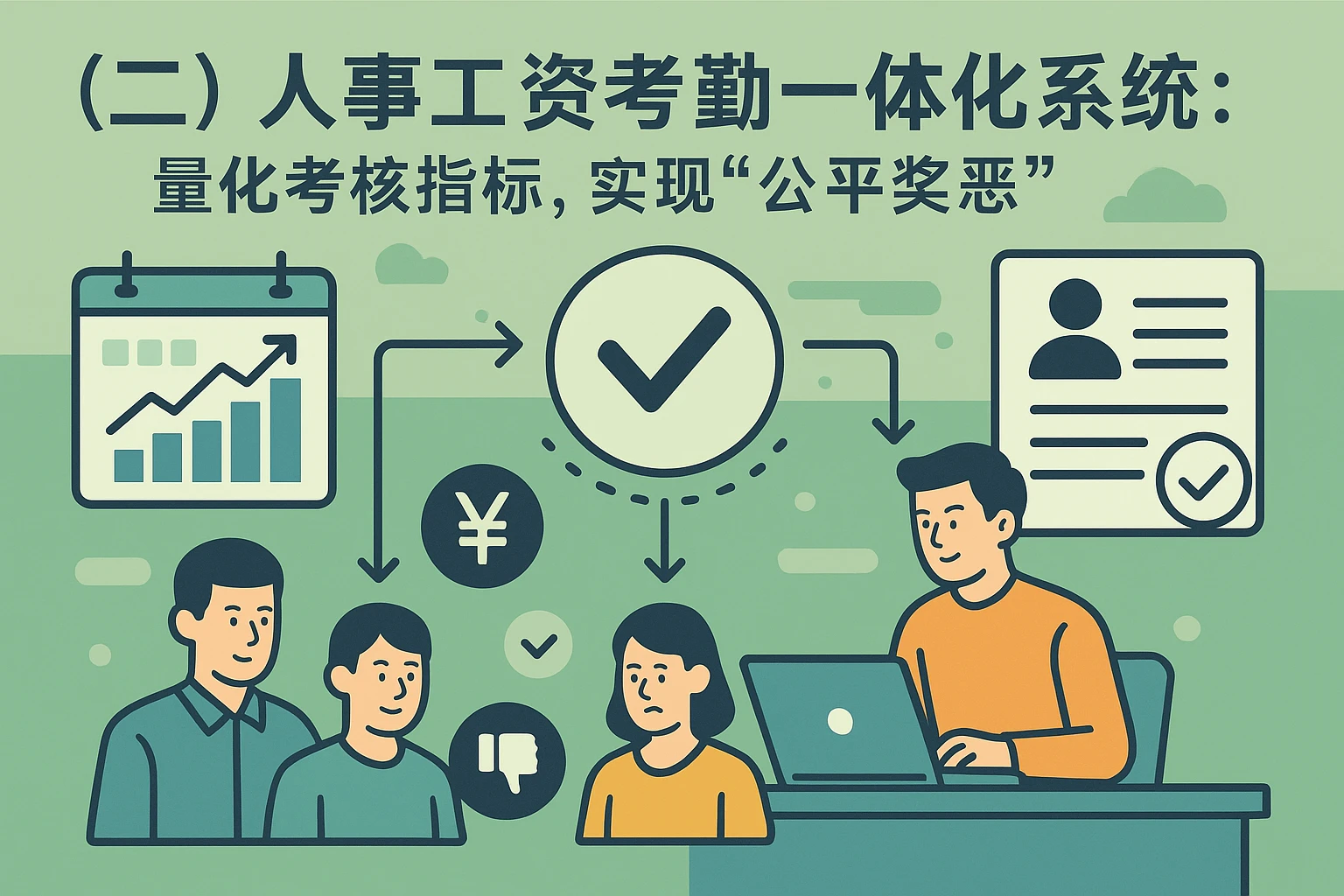 (二)人事工资考勤一体化系统:量化考核指标,实现“公平奖惩”