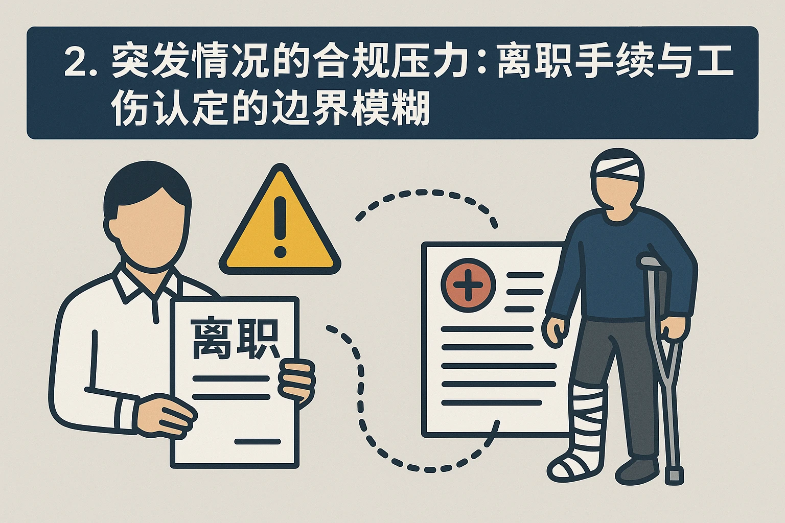 2. 突发情况的合规压力:离职手续与工伤认定的边界模糊