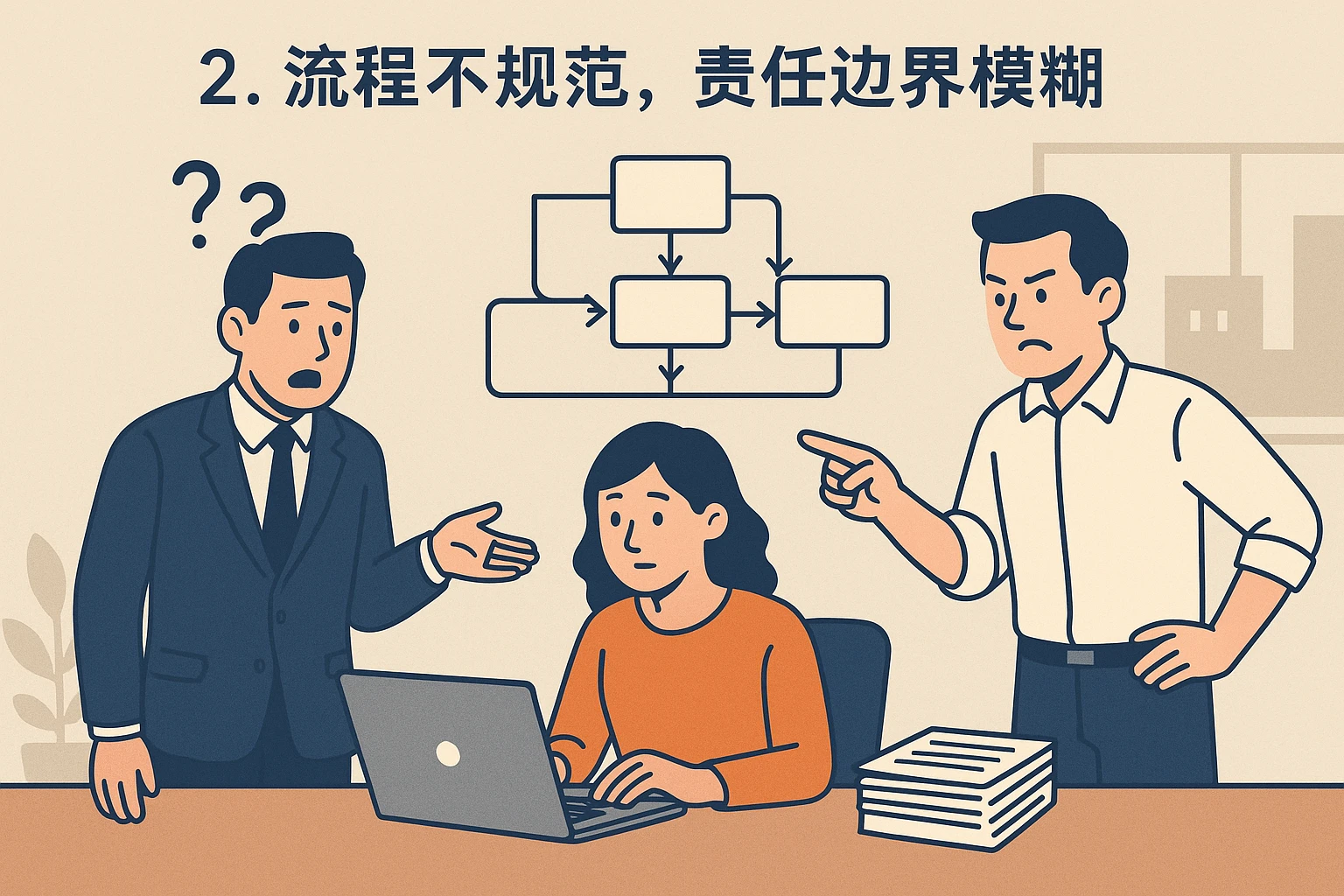 2. 流程不规范，责任边界模糊