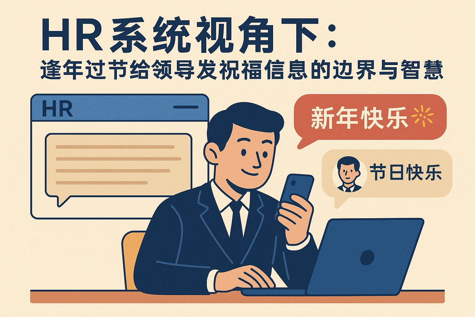 HR系统视角下:逢年过节给领导发祝福信息的边界与智慧