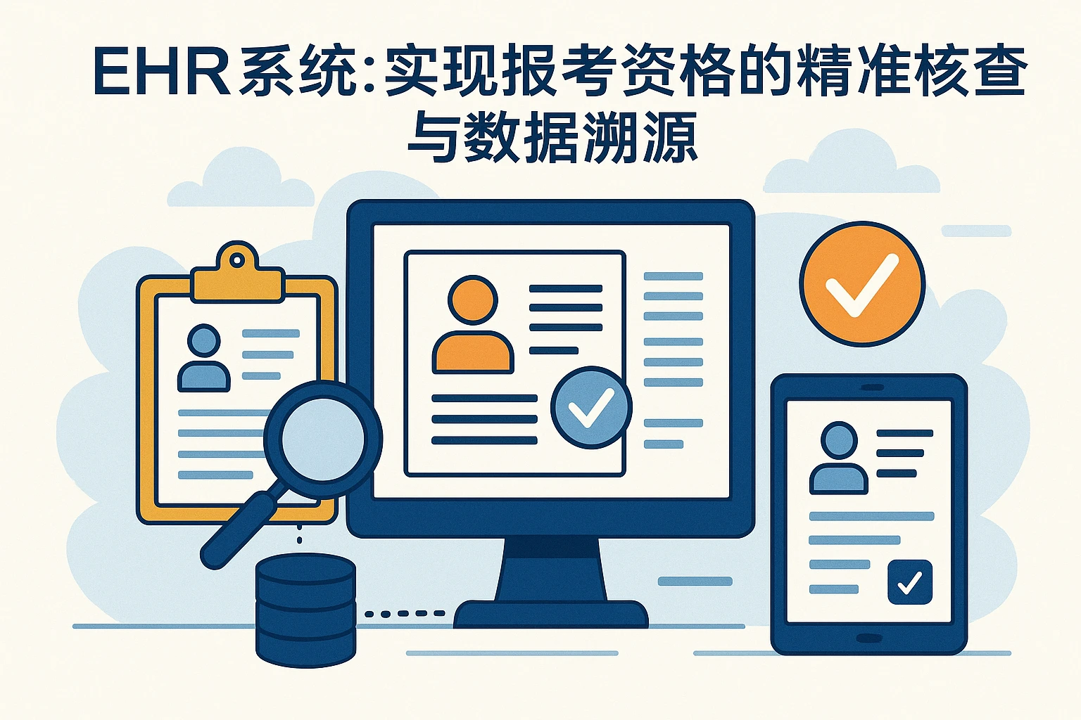 1. EHR系统：实现报考资格的精准核查与数据溯源