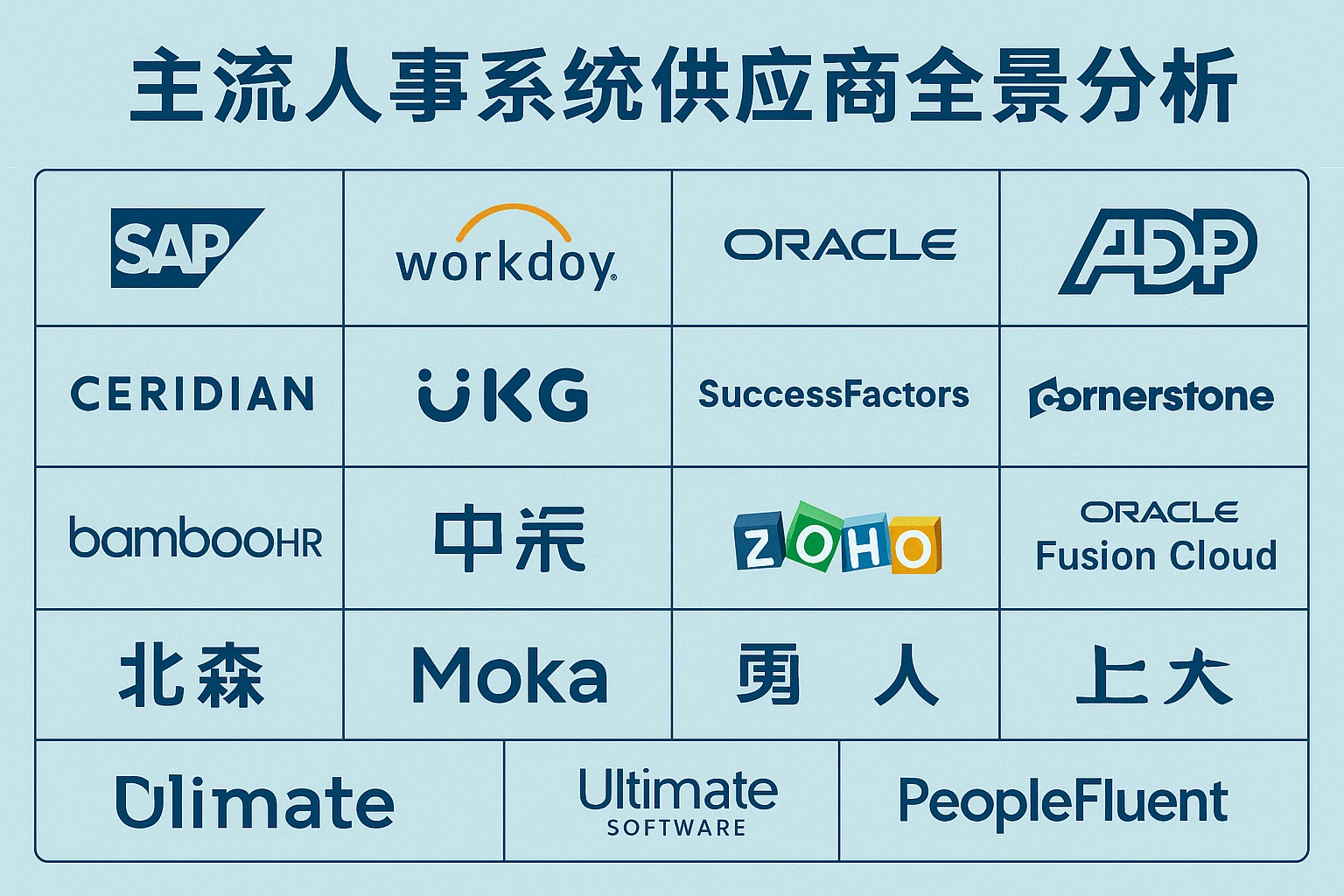 主流人事系统供应商全景分析