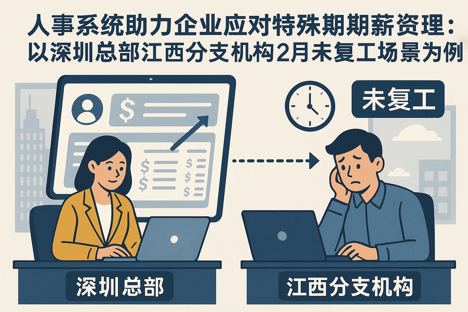 人事系统助力企业应对特殊时期薪资管理：以深圳总部江西分支机构2月未复工场景为例