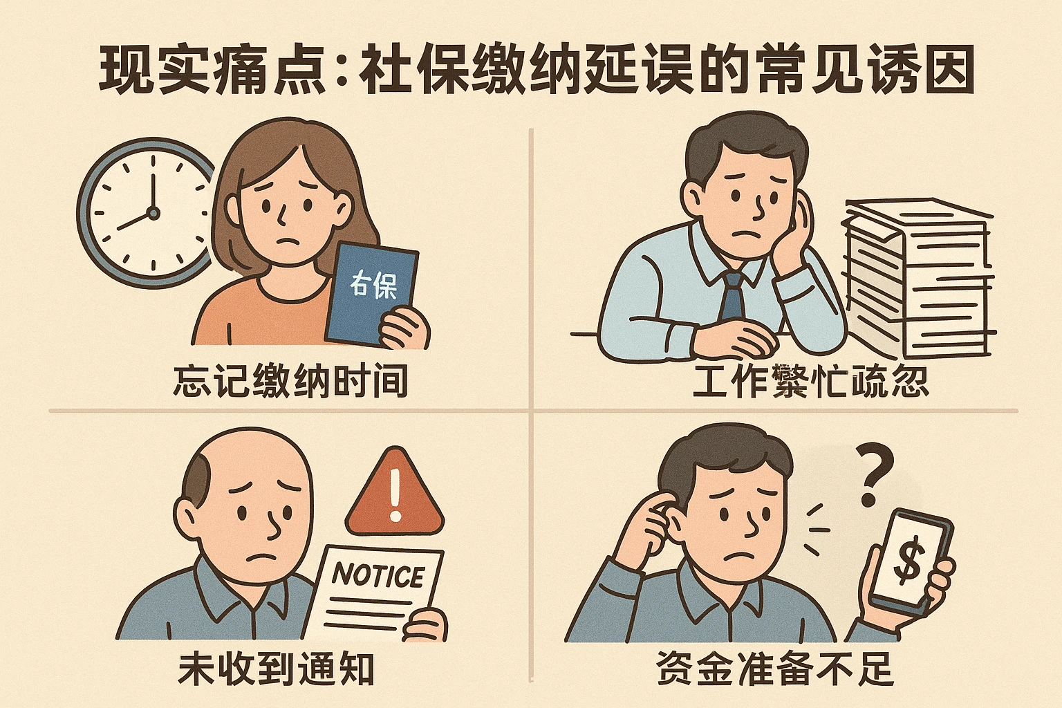 1.2 现实痛点:社保缴纳延误的常见诱因