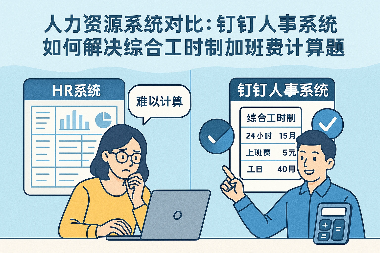 人力资源系统对比：钉钉人事系统如何解决综合工时制加班费计算难题
