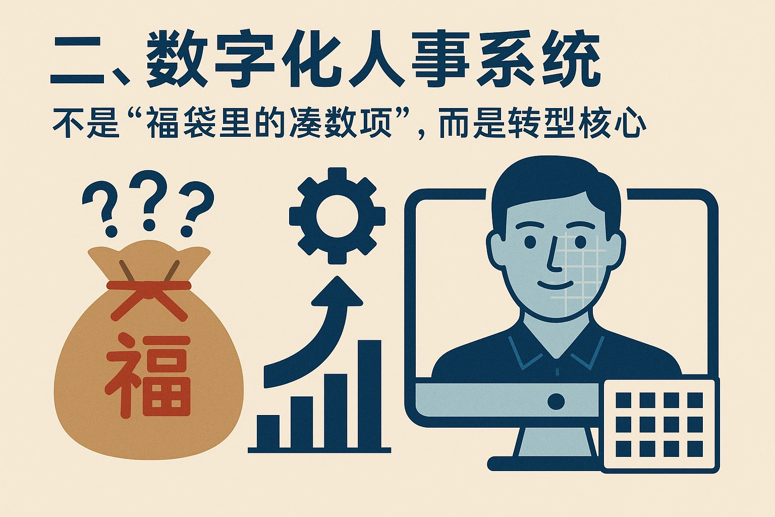 二、数字化人事系统:不是“福袋里的凑数项”,而是转型核心