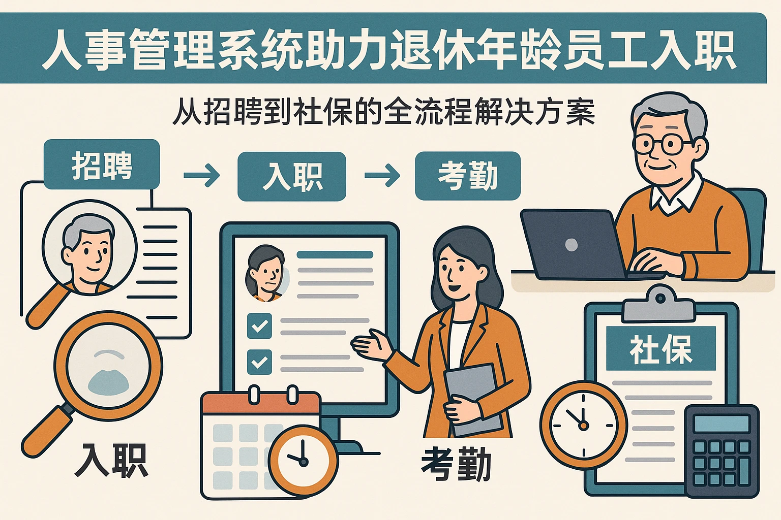 人事管理系统助力退休年龄员工入职合规:从招聘到社保的全流程解决方案