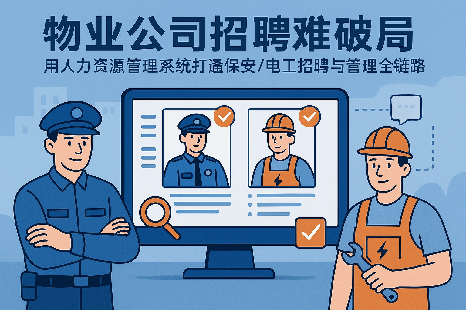 物业公司招聘难破局：用人力资源管理系统打通保安/电工招聘与管理全链路