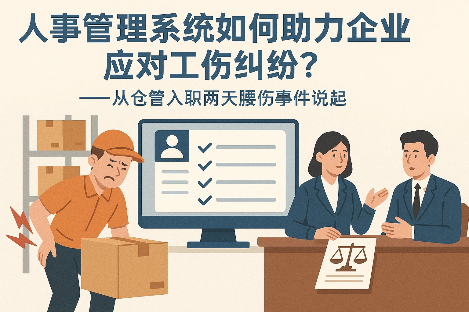 人事管理系统如何助力企业应对工伤纠纷？——从仓管入职两天腰伤事件说起