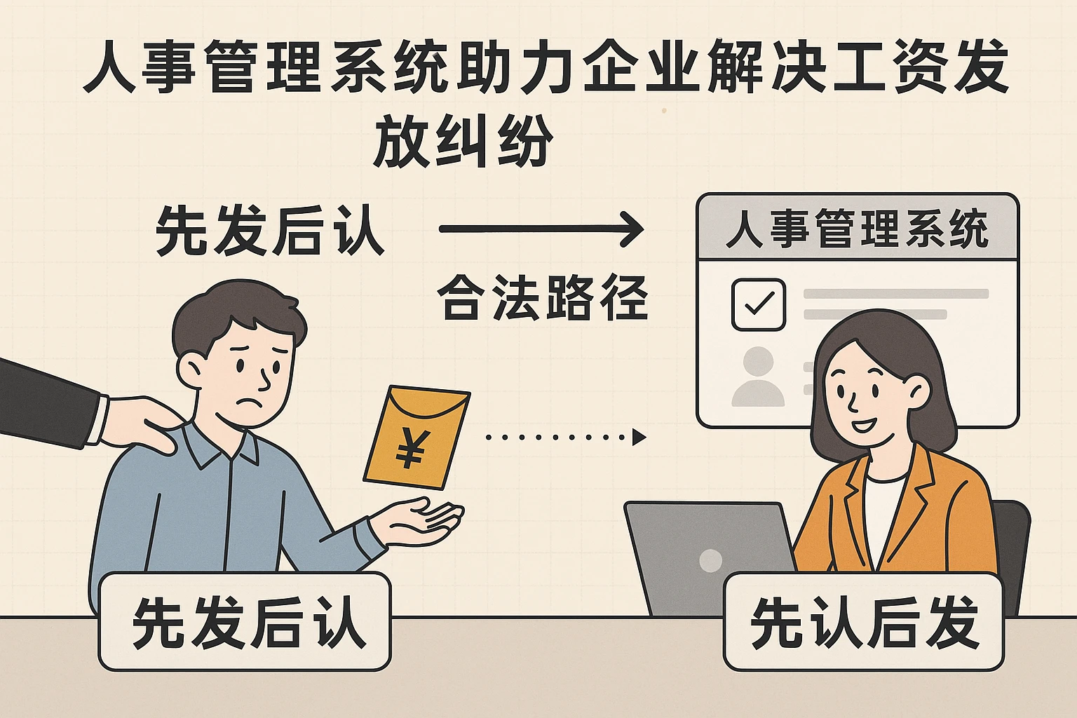 人事管理系统助力企业解决工资发放纠纷:从“先发后认”到“先认后发”的合法路径