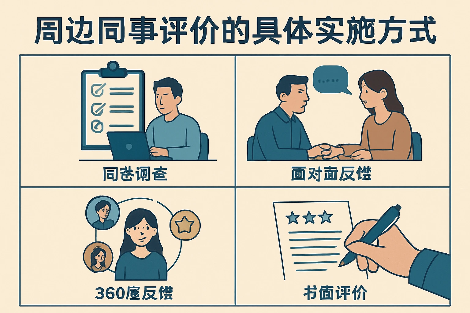 周边同事评价的具体实施方式