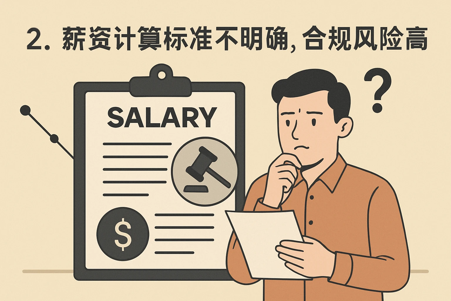 2. 薪资计算标准不明确，合规风险高