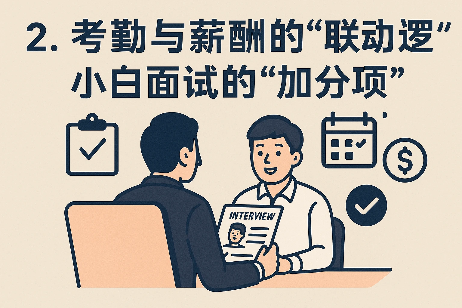 2. 考勤与薪酬的“联动逻辑”：小白面试的“加分项”