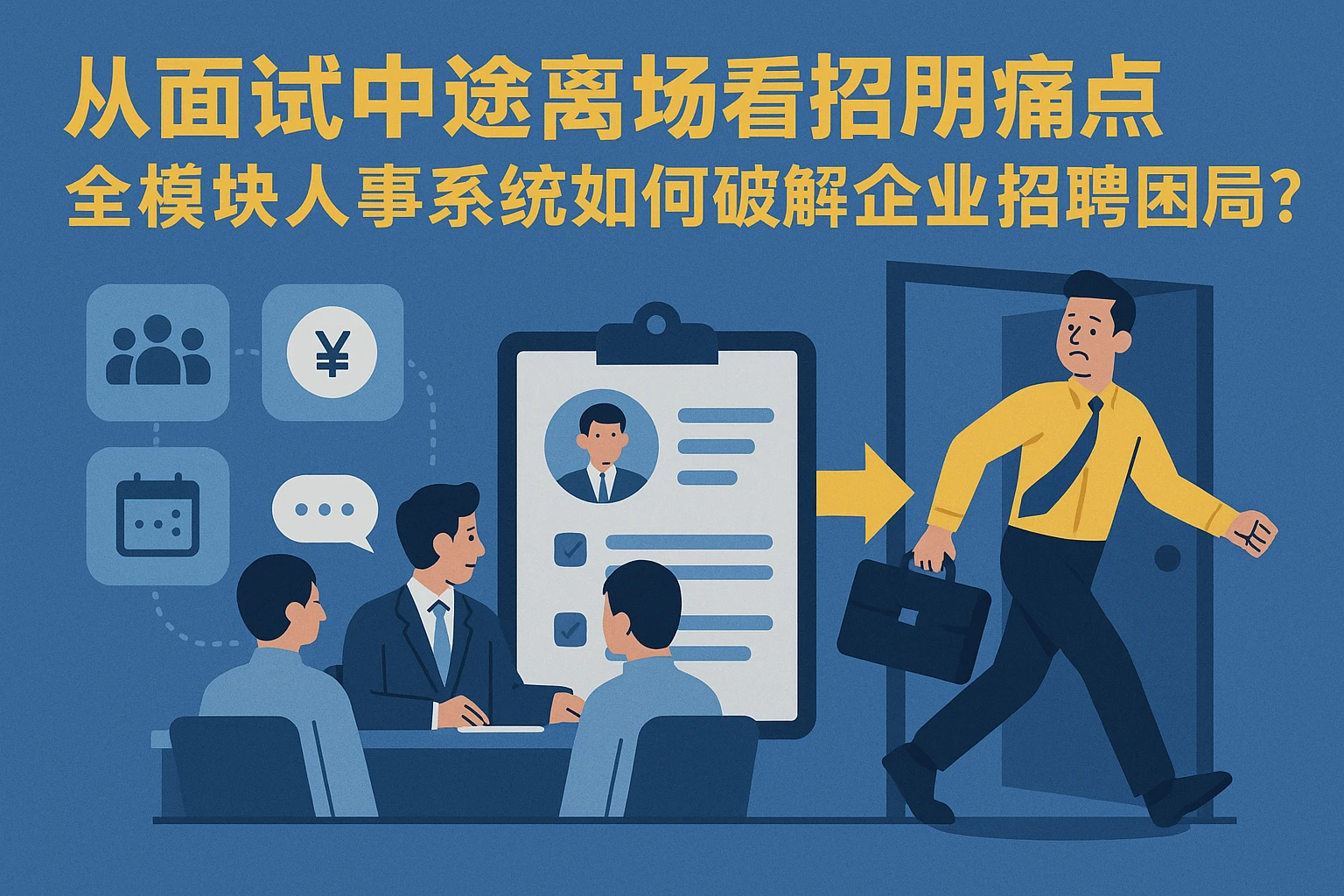从面试中途离场看招聘痛点：全模块人事系统如何破解企业招聘困局？