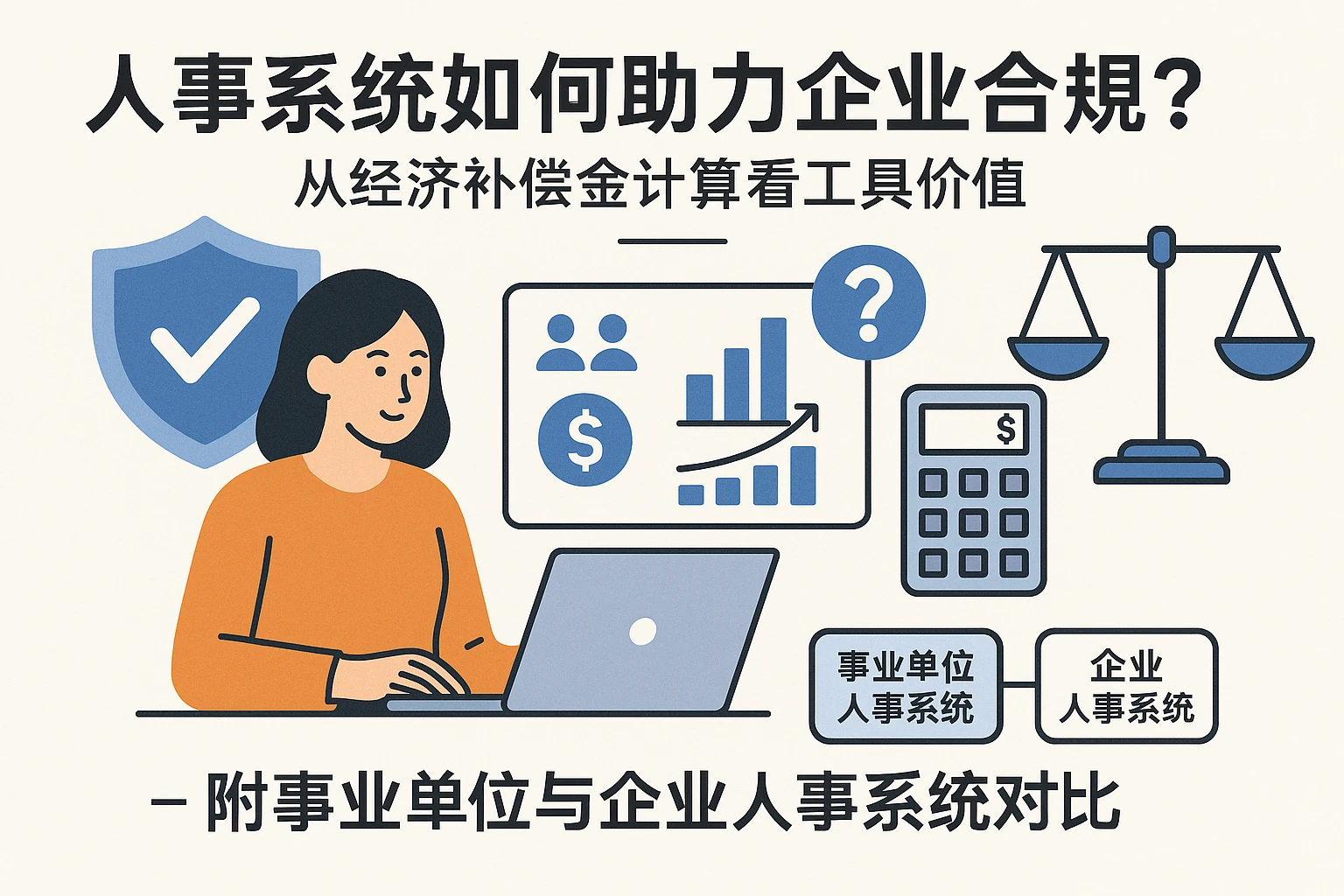 人事系统如何助力企业合规?从经济补偿金计算看工具价值——附事业单位与企业人事系统对比