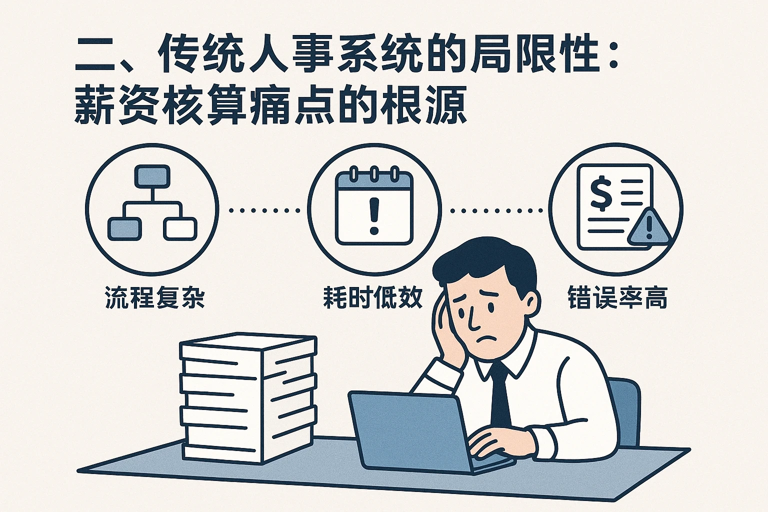 二、传统人事系统的局限性：薪资核算痛点的根源