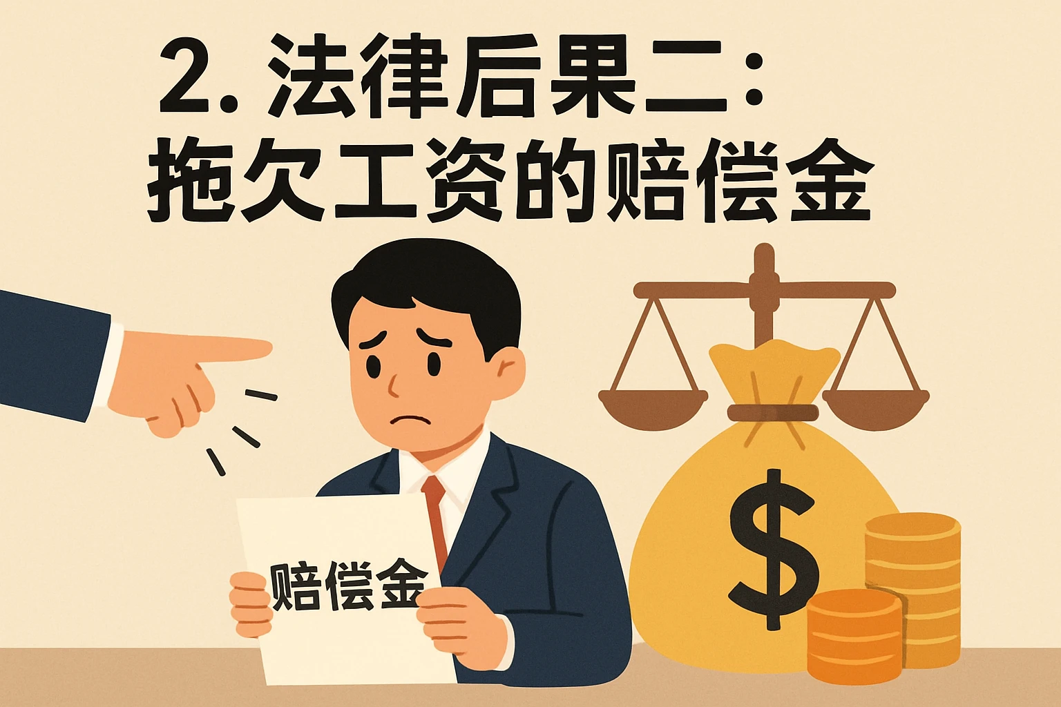 2. 法律后果二：拖欠工资的赔偿金