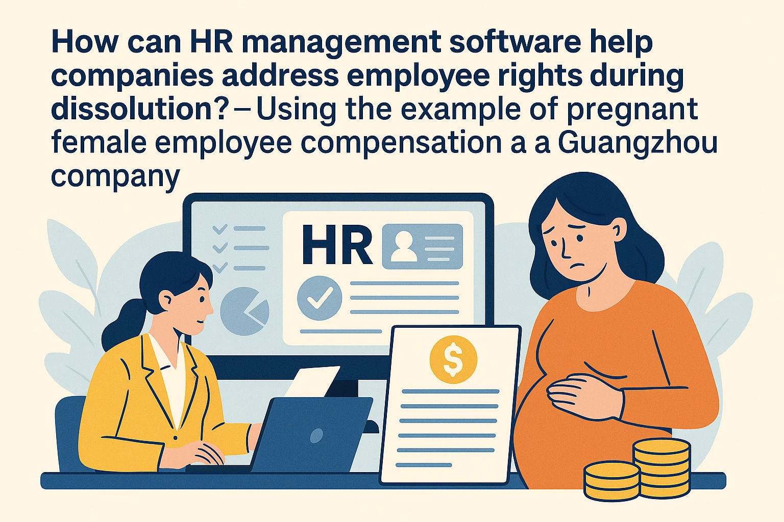 HR管理软件如何助力企业应对解散期员工权益问题？——以广州某公司怀孕女职工赔偿案例为例