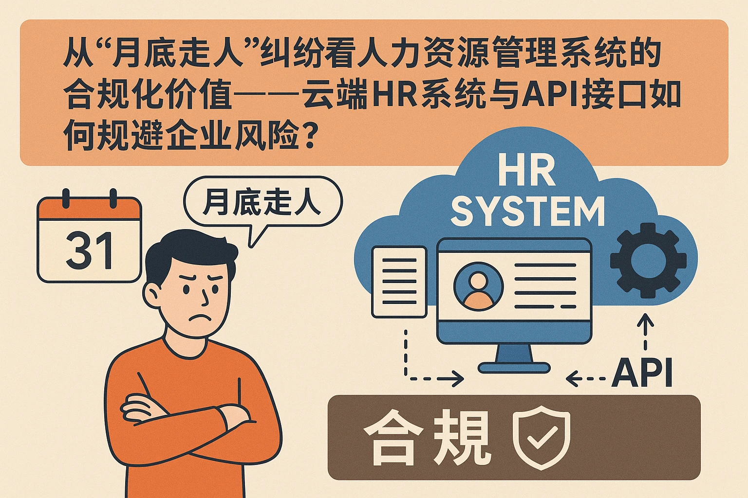 从“月底走人”纠纷看人力资源管理系统的合规化价值——云端HR系统与API接口如何规避企业风险?