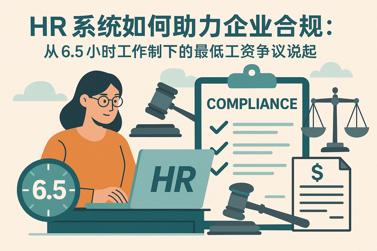 HR系统如何助力企业合规：从6.5小时工作制下的最低工资争议说起