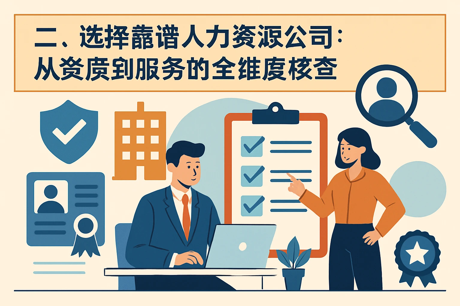 二、选择靠谱人力资源公司:从资质到服务的全维度核查