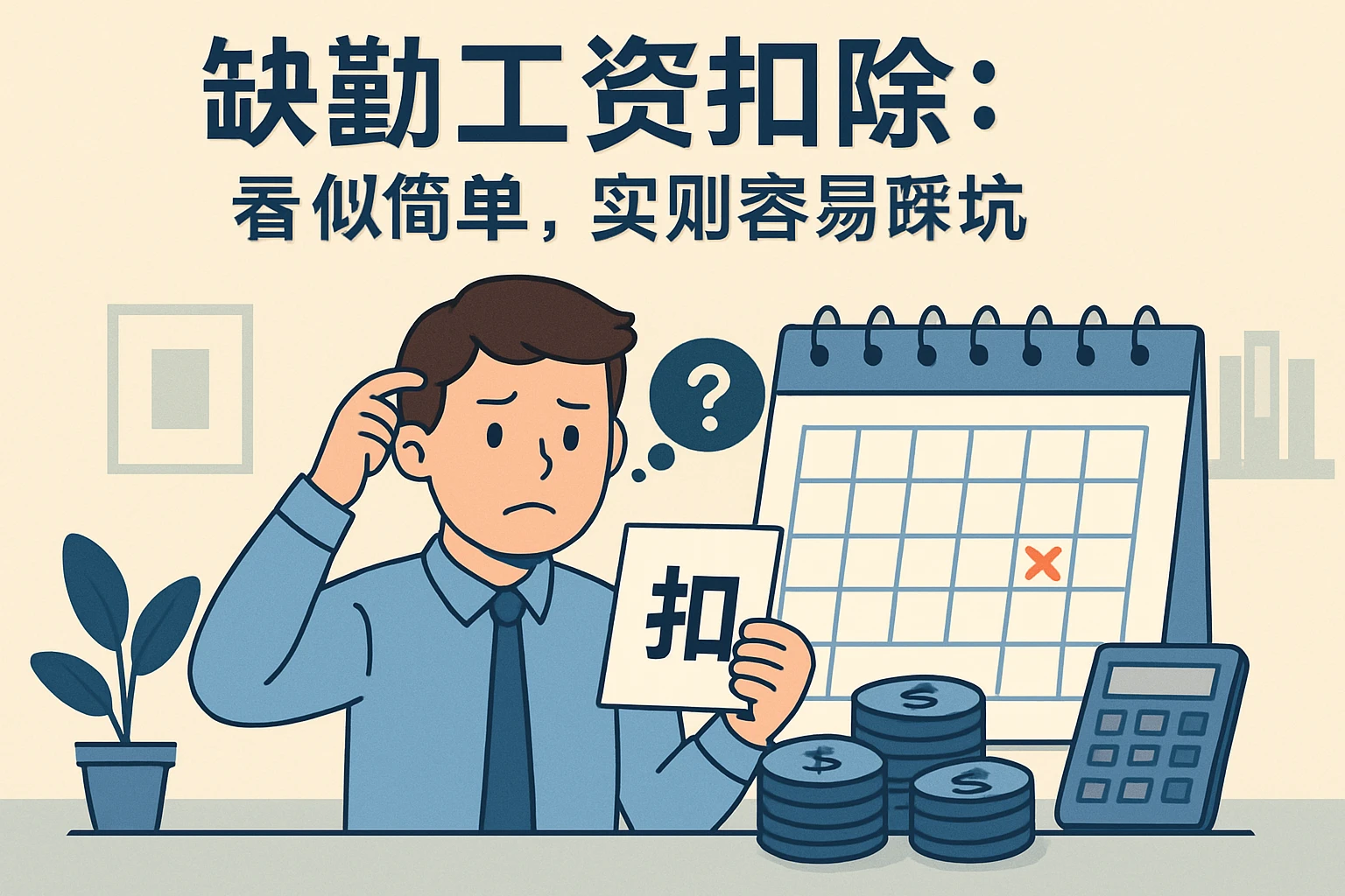 2. 缺勤工资扣除：看似简单，实则容易踩坑