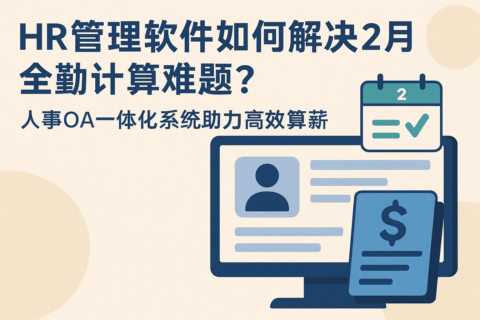 HR管理软件如何解决2月全勤计算难题？人事OA一体化系统助力高效算薪