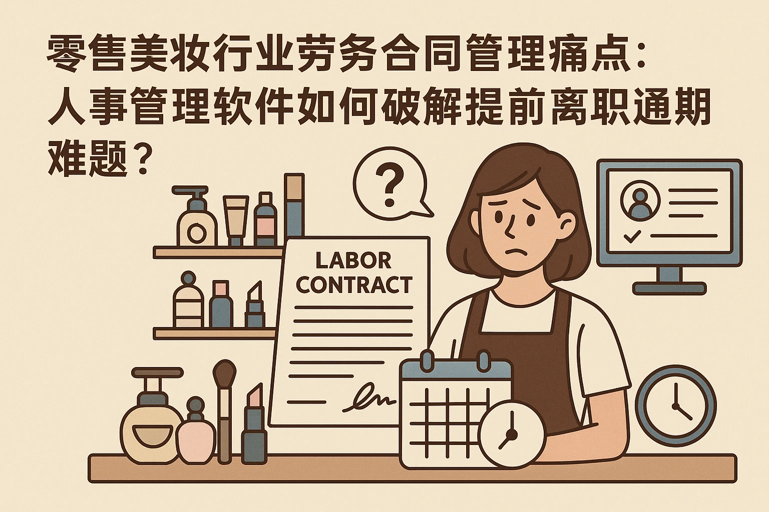 零售美妆行业劳务合同管理痛点：人事管理软件如何破解提前离职通知期难题？