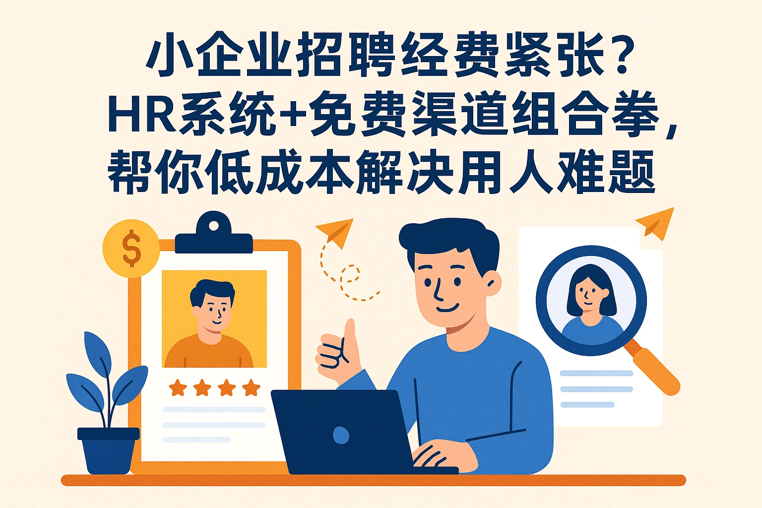 小企业招聘经费紧张？HR系统+免费渠道组合拳，帮你低成本解决用人难题