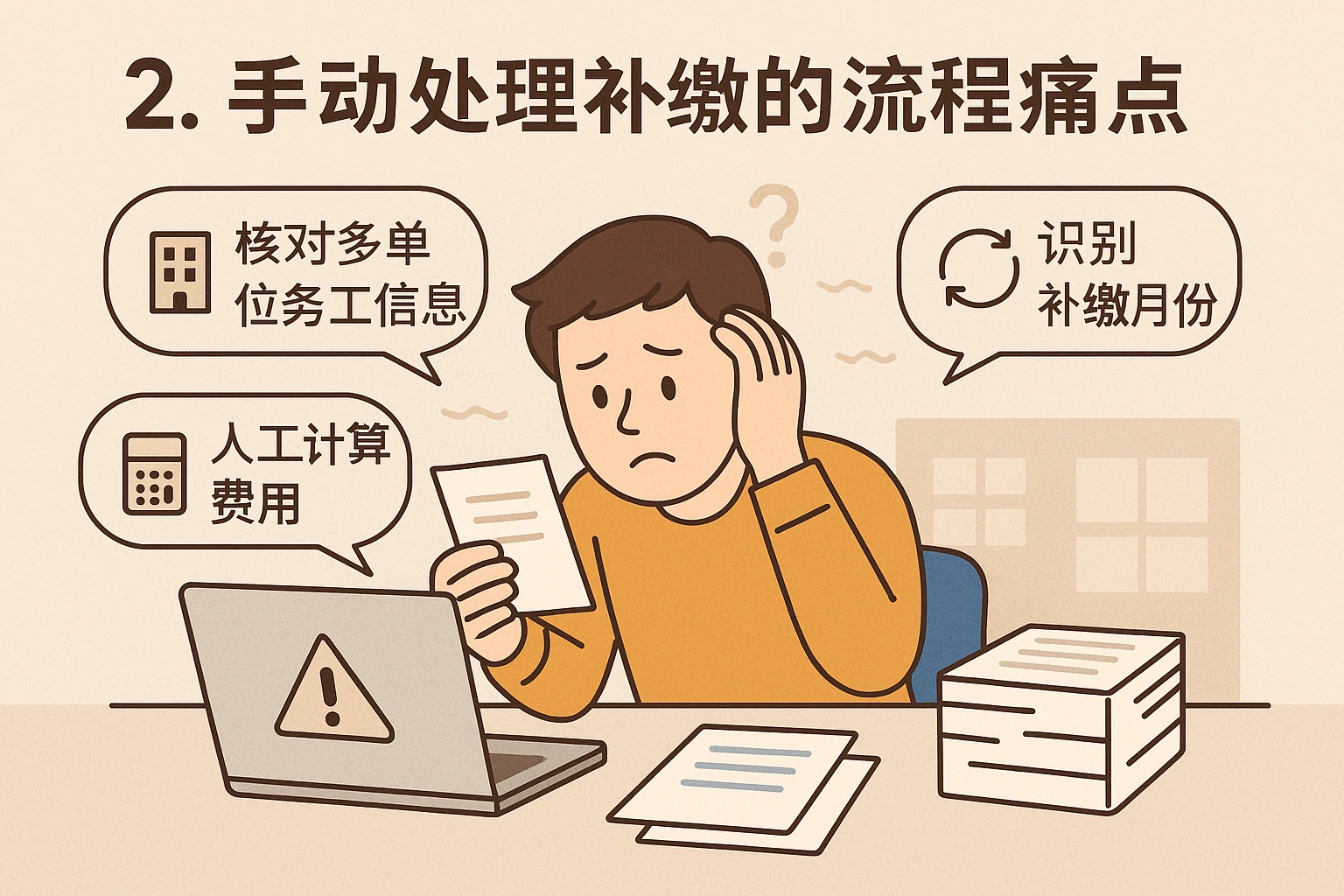 2. 手动处理补缴的流程痛点