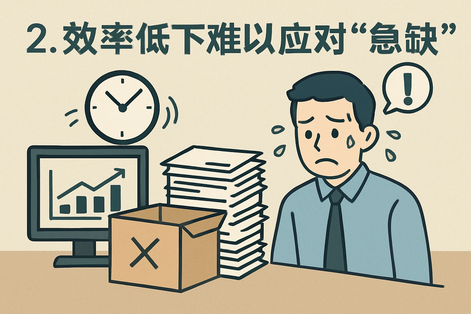 2. 效率低下难以应对“急缺”