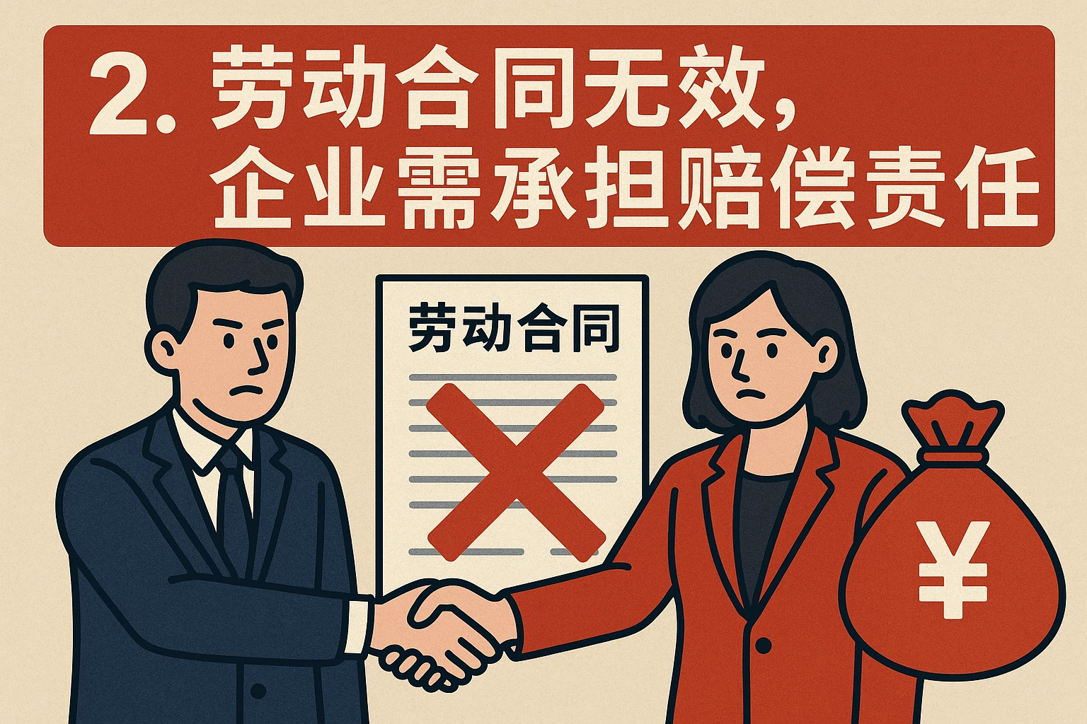 2. 劳动合同无效，企业需承担赔偿责任