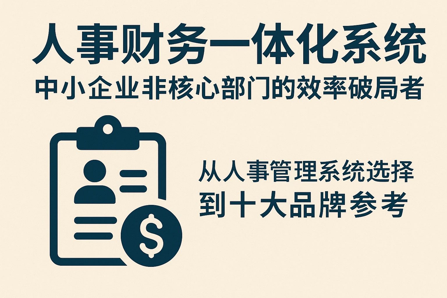 人事财务一体化系统:中小企业非核心部门的效率破局者——从人事管理系统选择到十大品牌参考