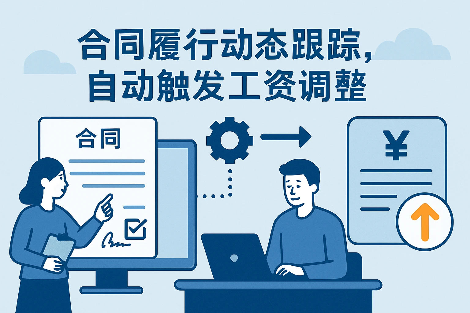 2. 合同履行动态跟踪，自动触发工资调整