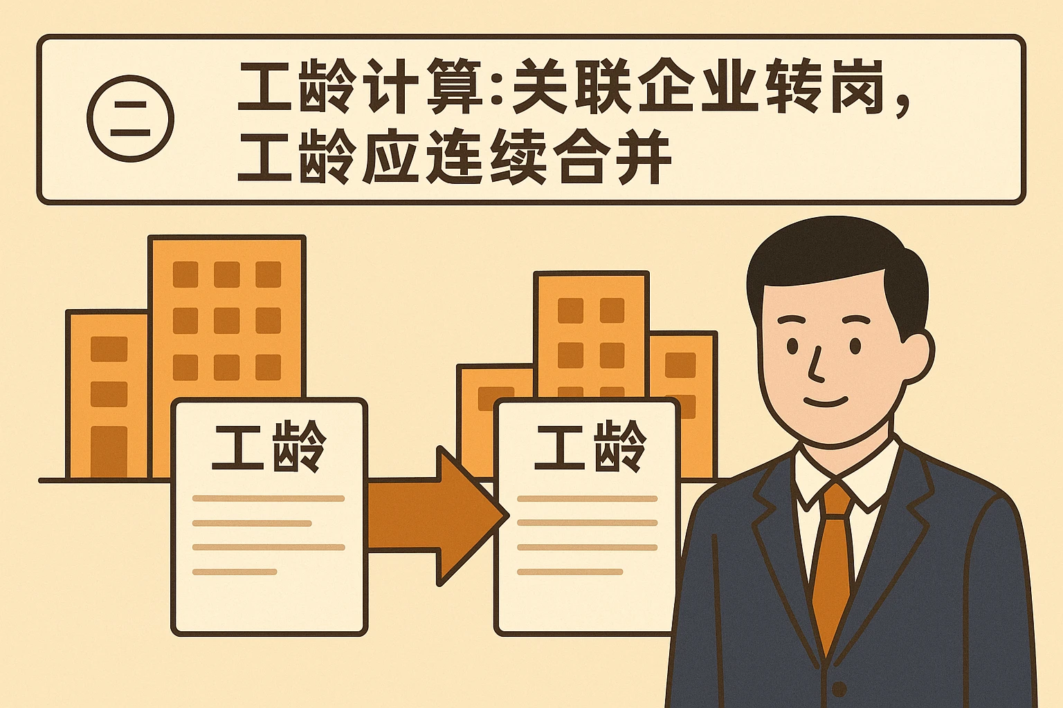 （二）工龄计算：关联企业转岗，工龄应连续合并