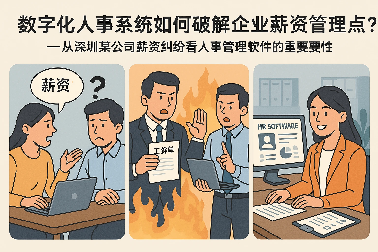 数字化人事系统如何破解企业薪资管理痛点?——从深圳某公司薪资纠纷看人事管理软件的重要性