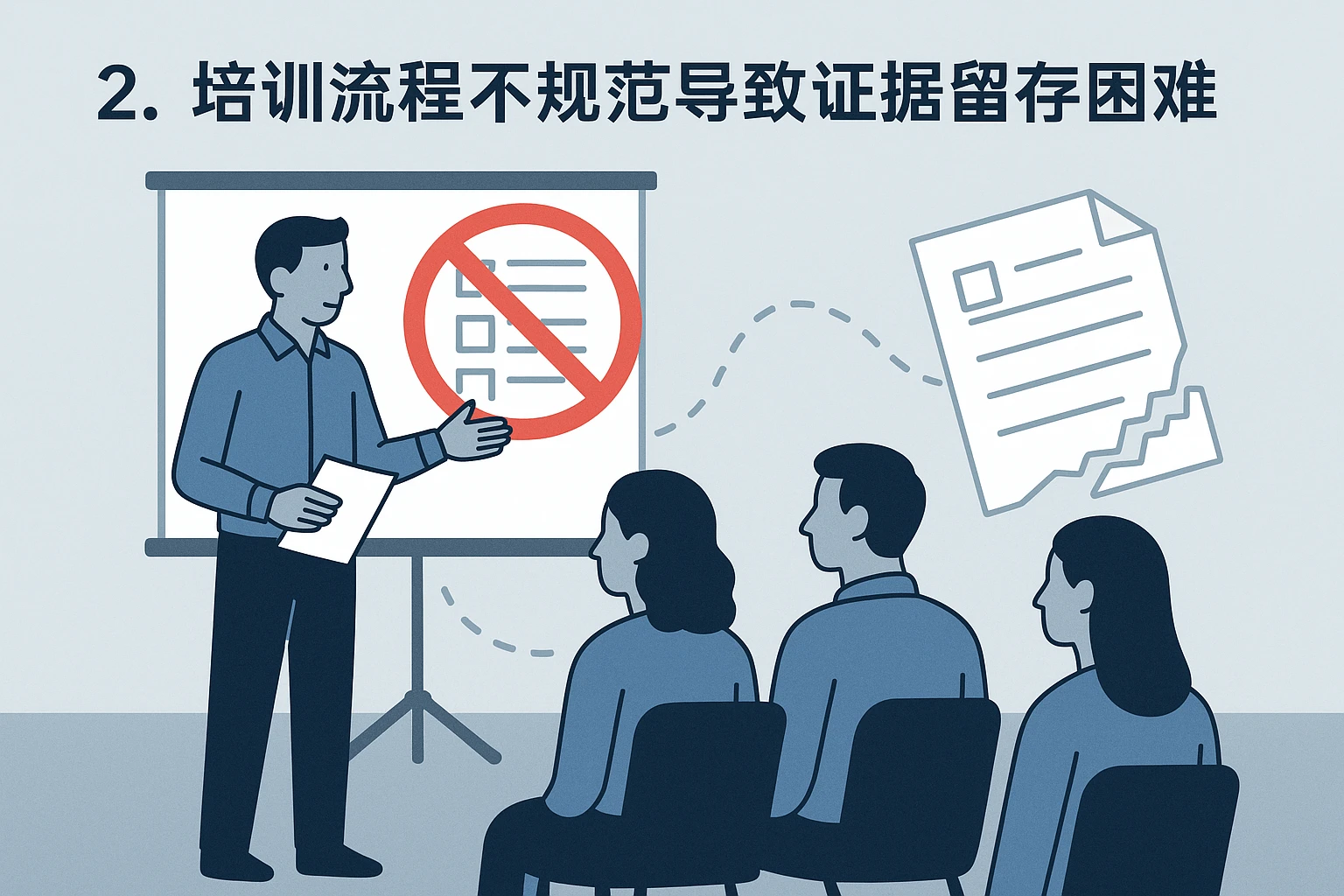 2. 培训流程不规范导致证据留存困难