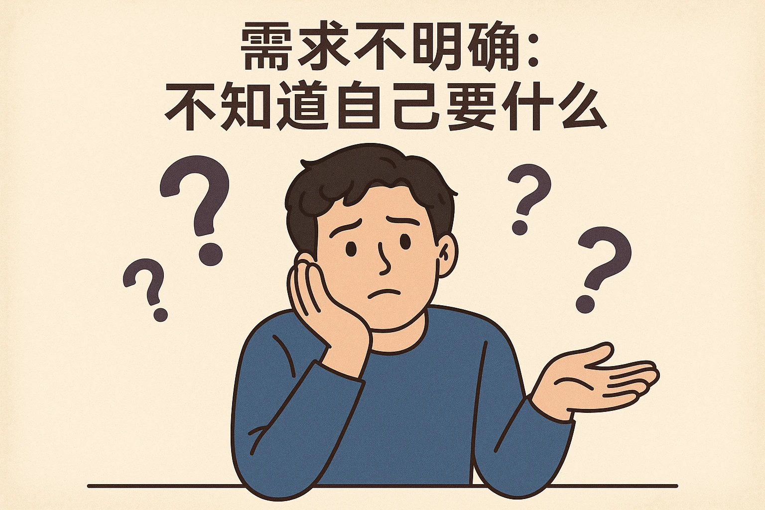 2. 需求不明确:不知道自己要什么