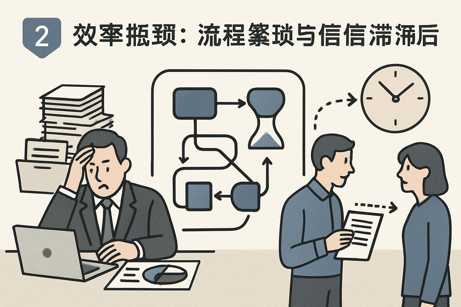 2. 效率瓶颈：流程繁琐与信息传递滞后