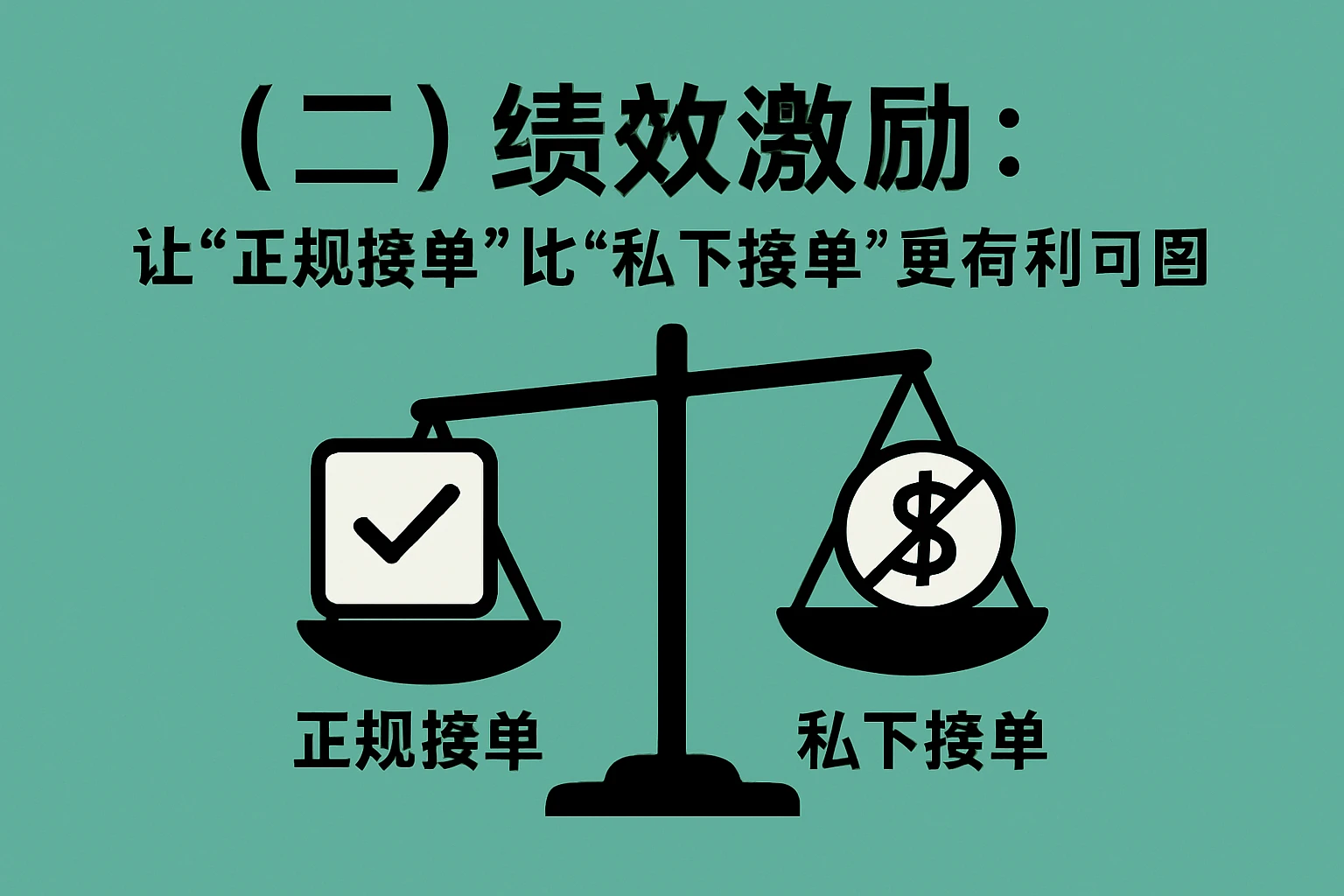 （二）绩效激励：让“正规接单”比“私下接单”更有利可图