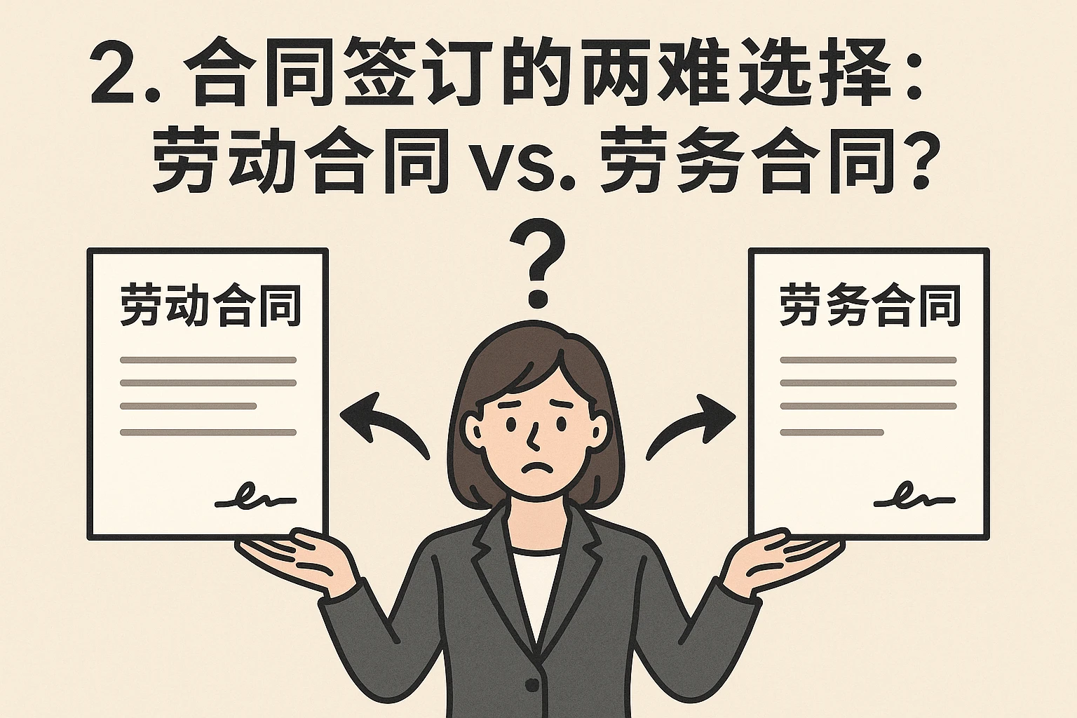 2. 合同签订的两难选择:劳动合同vs.劳务合同?