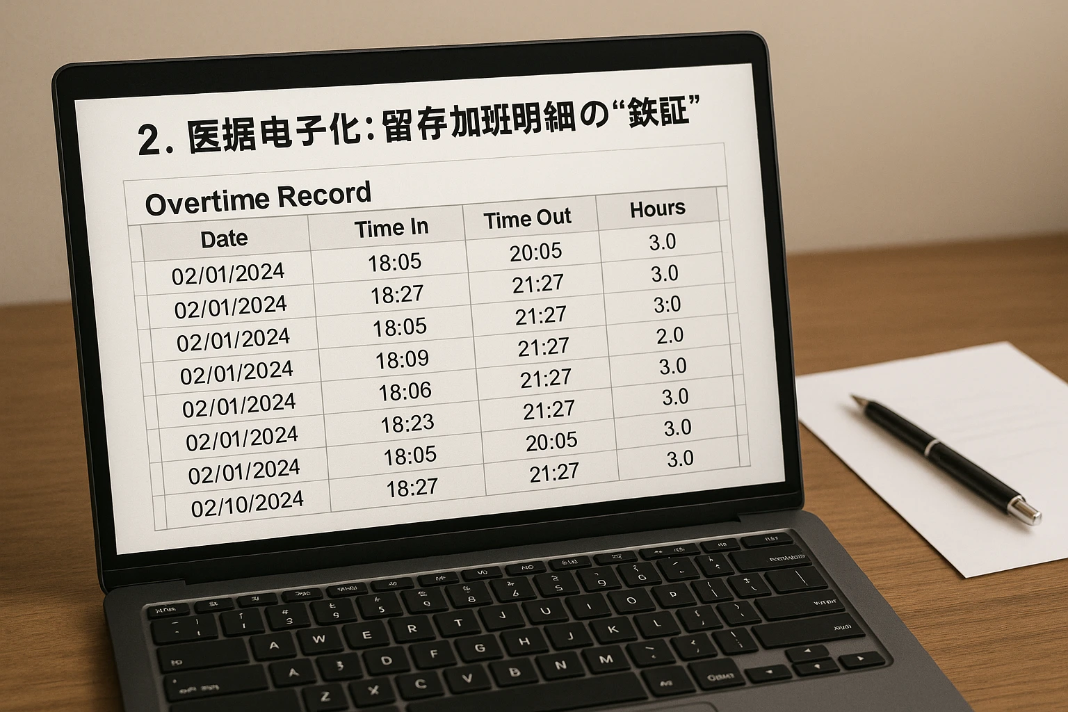 2. 证据电子化：留存加班明细的“铁证”
